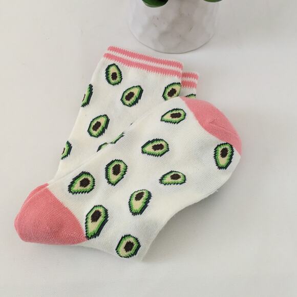 Avocado Print Fun Gift Women's Socks Size 5-10 NEW - Picture 2 of 4